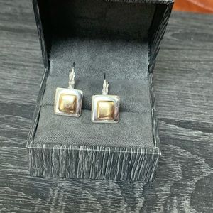 Silver and gold tone earrings